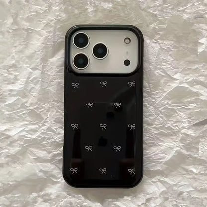 Cute Bowknot Glossy Soft Phone Case for iPhone 17 Air–7 Series, Shockproof Cover