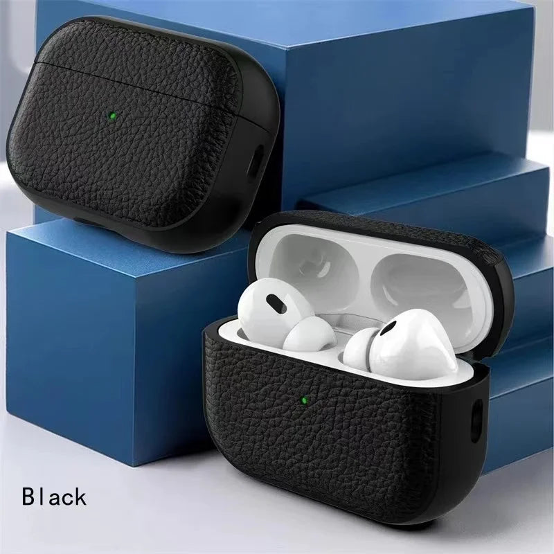 Elegant Leather AirPods Case with Hook – For All Generations and Pro Models