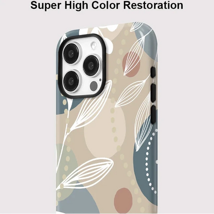 Leaves & Flower MagSafe Case for iPhone 16–11 | Magnetic Double-Layer Cover