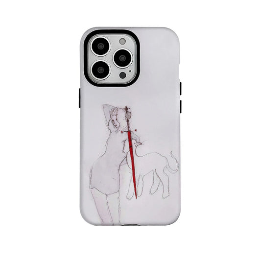 Acrylic TPU Two-in-One Red Arrow Cartoon Case for iPhone