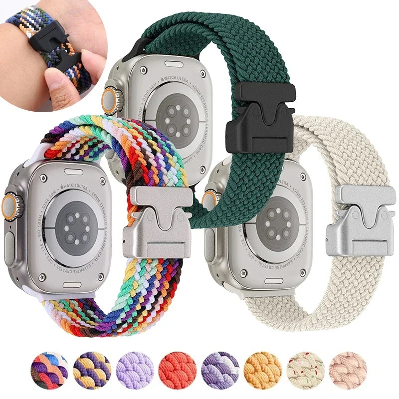 Braided Solo Loop Band for Apple Watch Series Ultra 2 10 9 SE 8 7 6 5