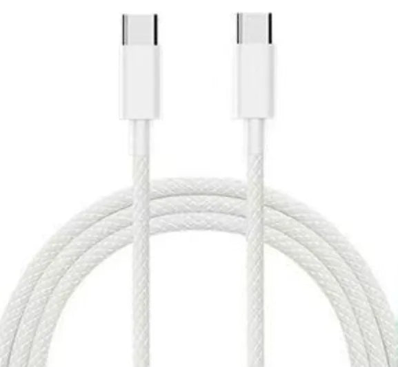 Dual Type-C PD60W Fast Charging Braided Cable for iPhone 15 Huawei Xiaomi
