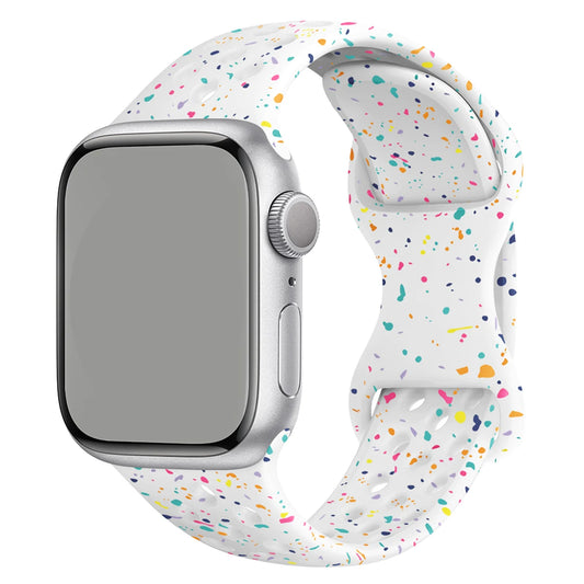 Sport Rubber Strap with Colored Particles for Apple Watch Series 5–9, Ultra 2, 38–49mm