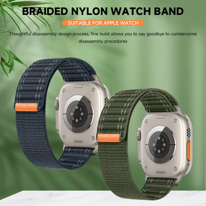 Nylon Wave Pattern Strap for Apple Watch Ultra 2 & Series 10–3, Adjustable 38–49mm Band