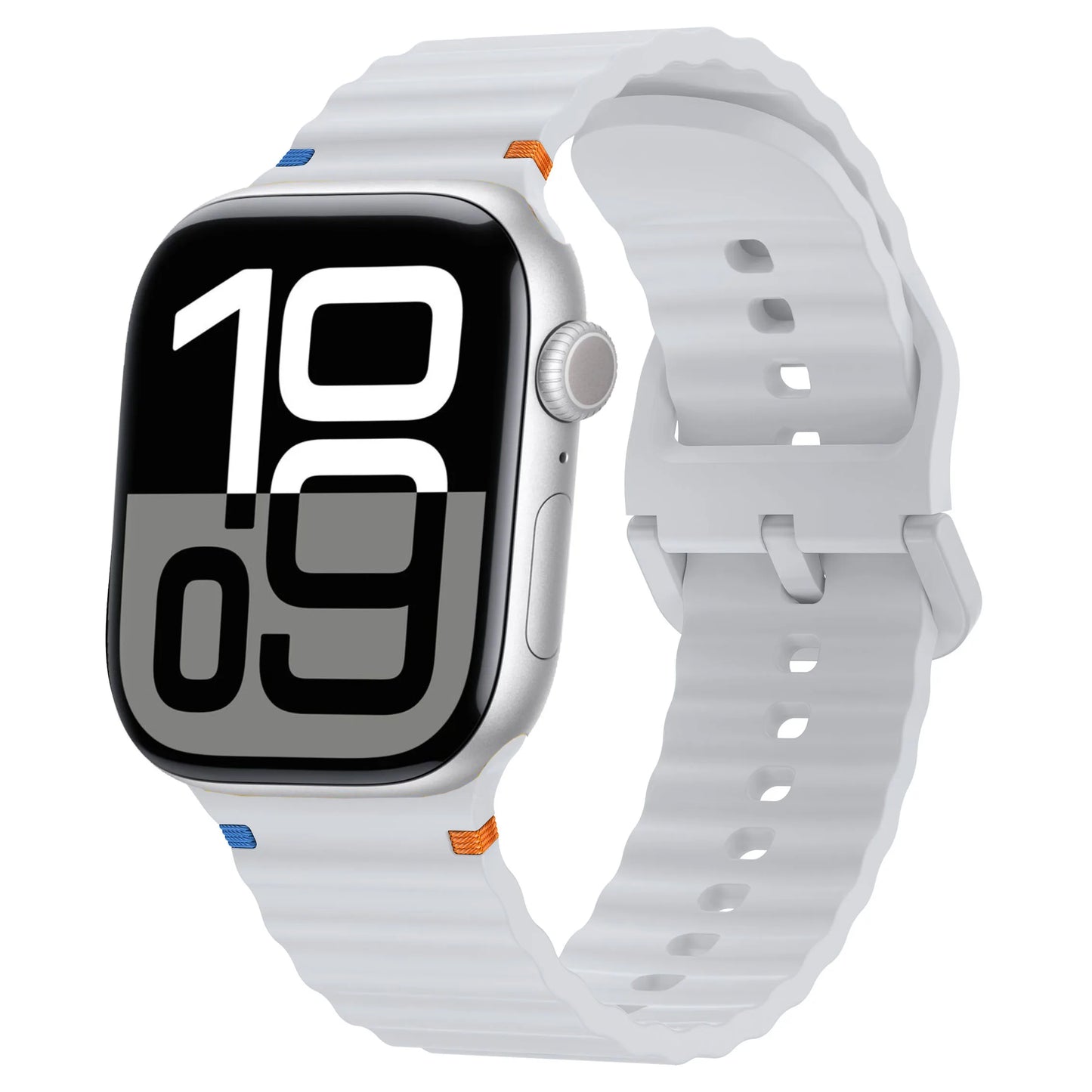 Wave Stitched Silicone Strap for Apple Watch Ultra 3/2 11 10 9 8 7 SE 49–41mm