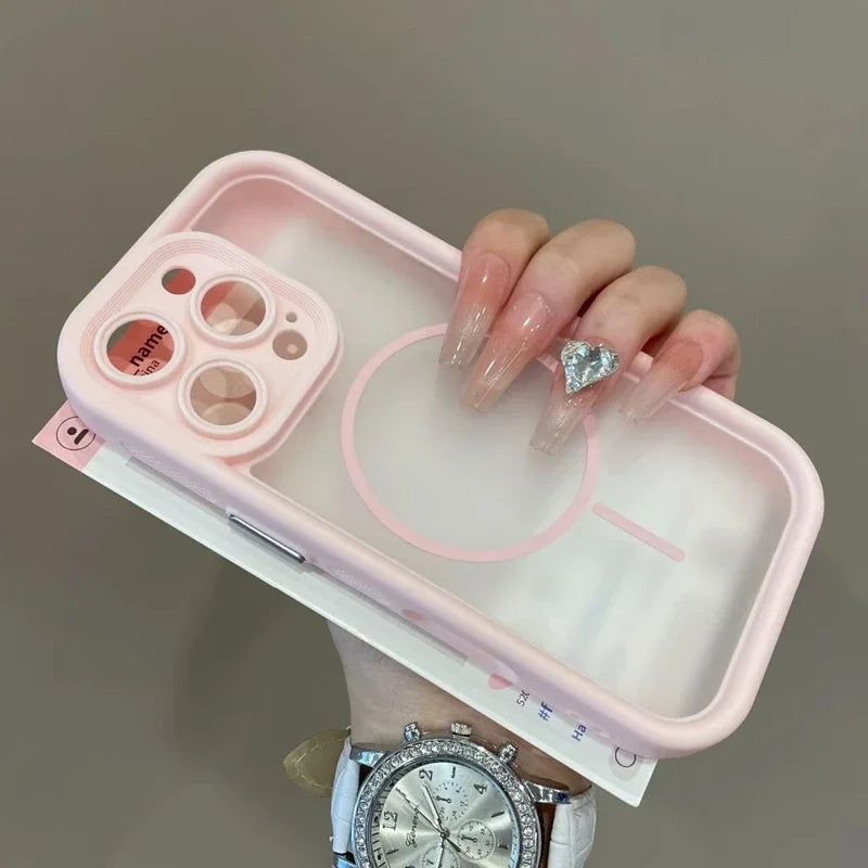 Trendy 2 in 1 Skin Feel MagSafe Phone Case for iPhone 15–17 Pro Max Plus Shockproof