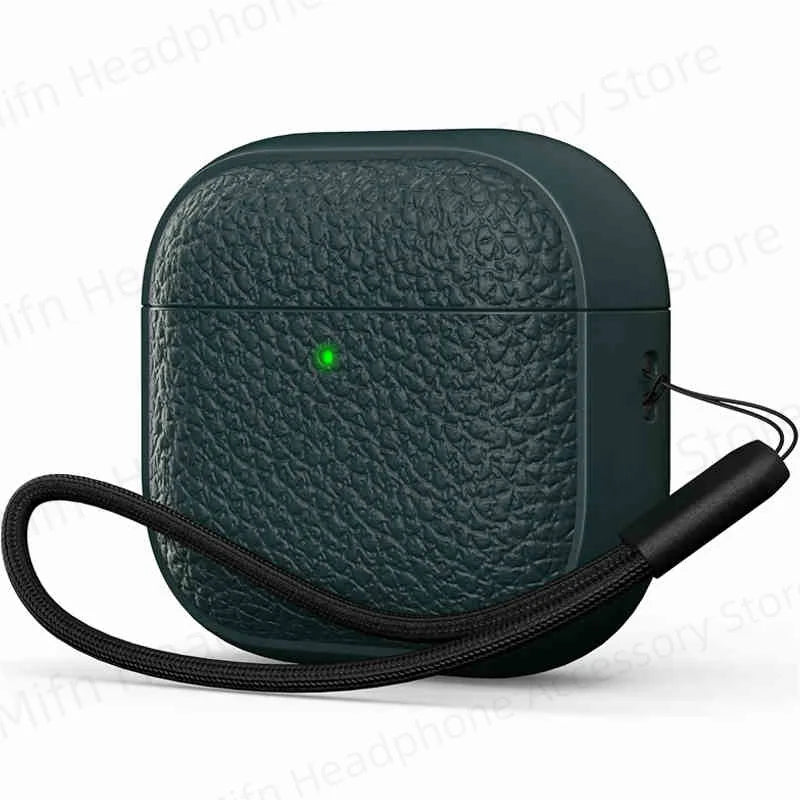 Leather Texture AirPods Pro 3 (2025) Case – Full Protection with Lanyard & Kit
