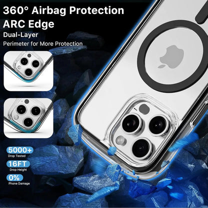 Luxury MagSafe Clear Shockproof Case for iPhone 14/15 Pro Max & Plus