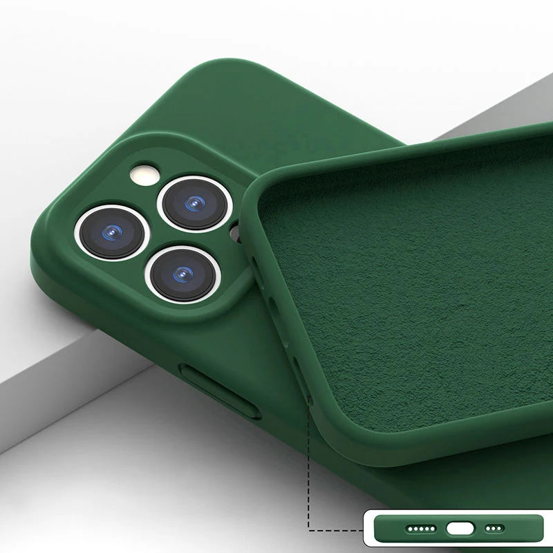 Square Liquid Silicone Case for iPhone 14 Pro Max Plus Colorful Soft