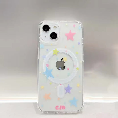 Colorful Stars MagSafe Case for iPhone 11–16 Pro Max – Y2K Aesthetic