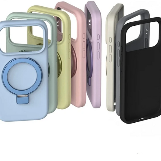 Magnetic Liquid Silicone Stand Case for iPhone 17 16 15 14 13 12 Pro Max Plus