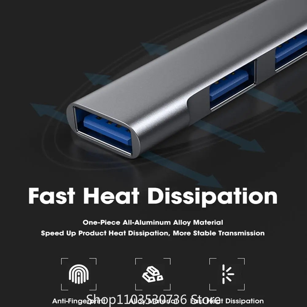 Universal 4-in-1 USB-C Hub Type-C OTG Adapter for Laptop & PC