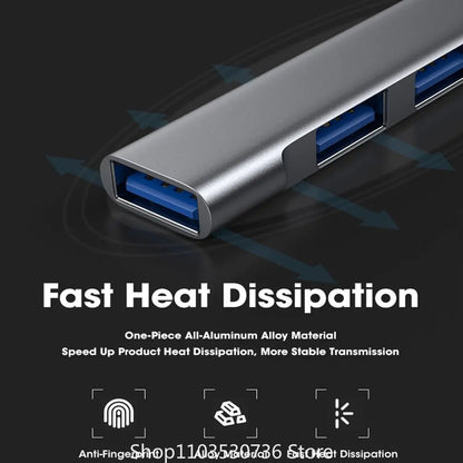 Universal 4-in-1 USB-C Hub Type-C OTG Adapter for Laptop & PC