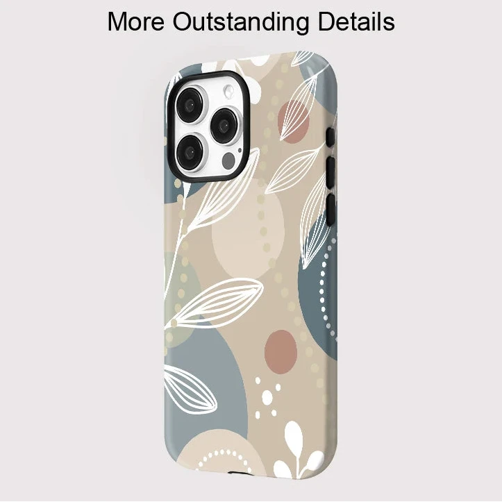 Leaves & Flower MagSafe Case for iPhone 16–11 | Magnetic Double-Layer Cover