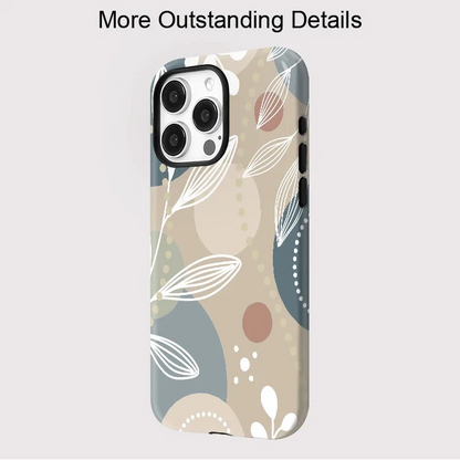 Leaves & Flower MagSafe Case for iPhone 16–11 | Magnetic Double-Layer Cover