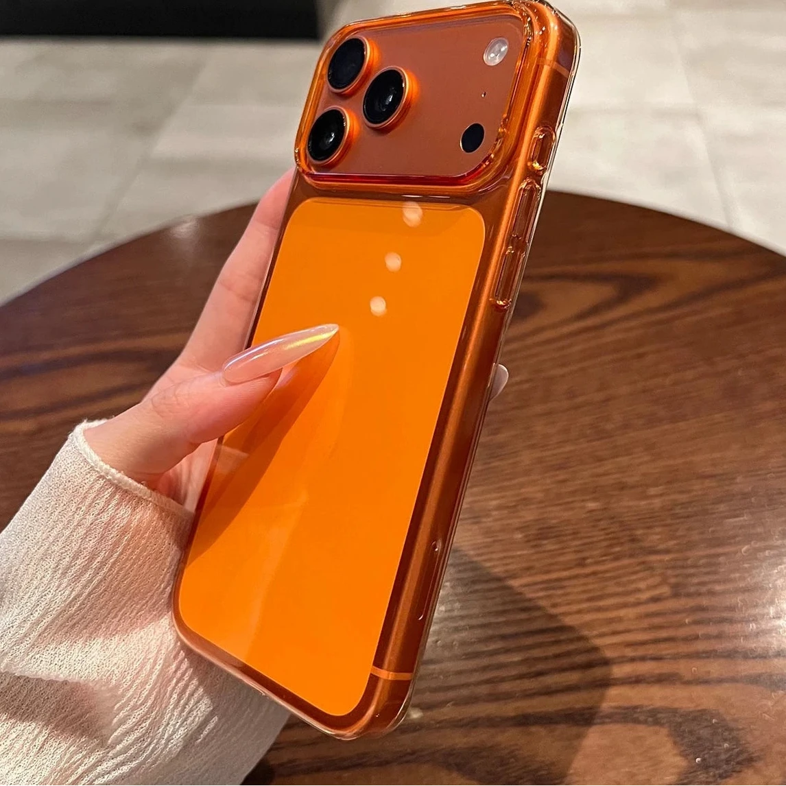 Ultra Thin Transparent Orange Case for iPhone 17 Pro Max 16 15 14 13 12 Air Plus