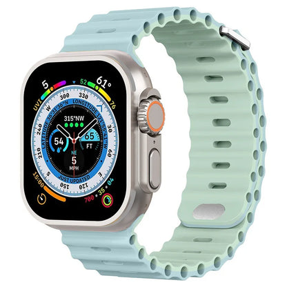 Ocean Silicone Strap for Apple Watch Ultra 3/2 & Series 11–5 SE2 Band
