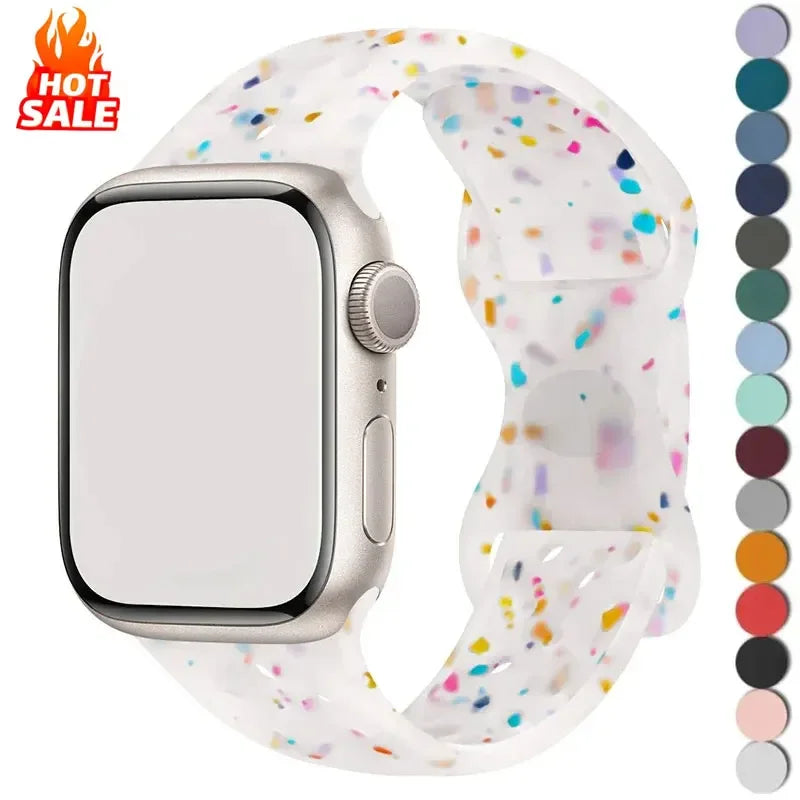 Transparent Silicone Bracelet Band for Apple Watch Ultra 2 & Series 10–5