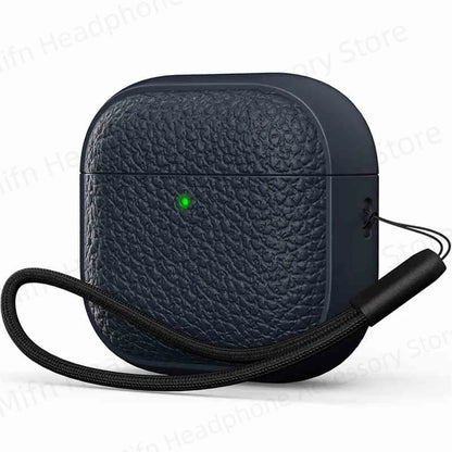 Leather Texture AirPods Pro 3 (2025) Case – Full Protection with Lanyard & Kit