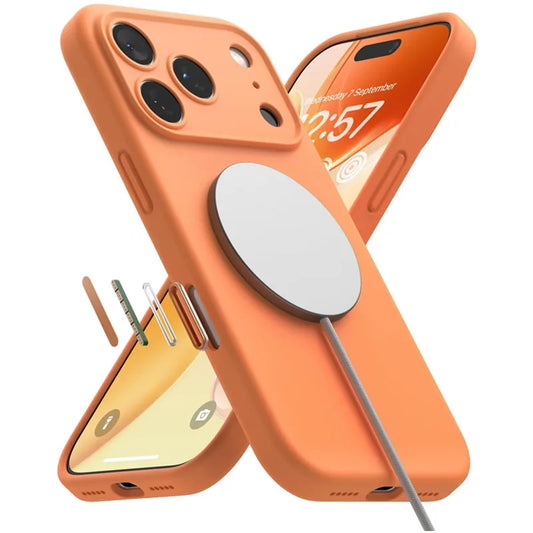 MagSafe Magnetic Silicone Case – Soft Protective Cover for iPhone 15–17 Series