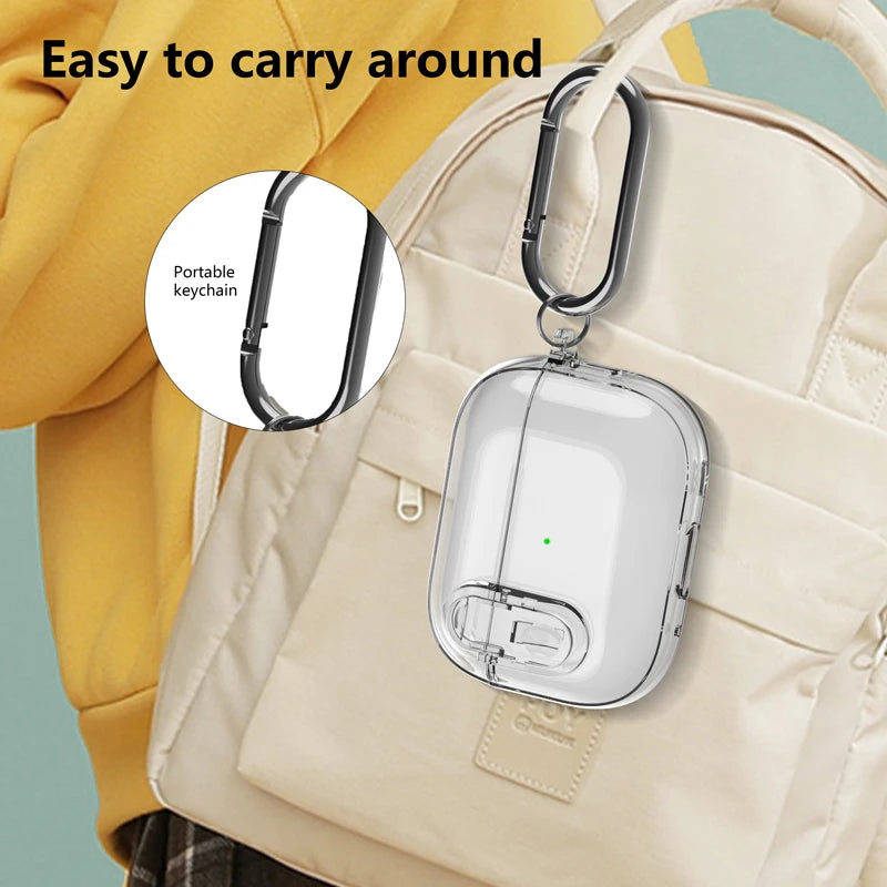 Clear Lock Case for AirPods 4/Pro 2/3/2 – Transparent Shockproof Cover