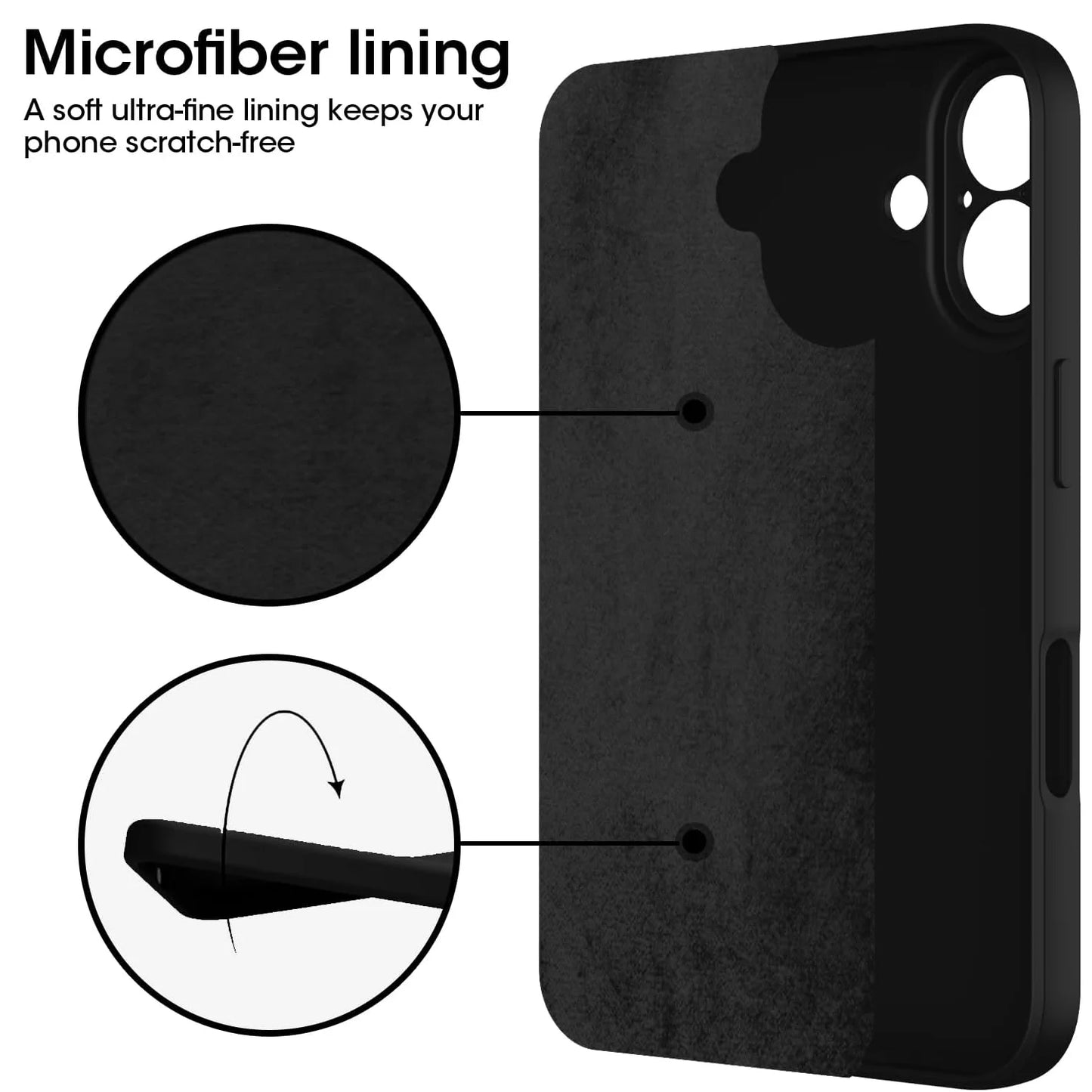 Ultra-Thin Matte Silicone Case for iPhone 16 Pro Max & 16 Plus – Black