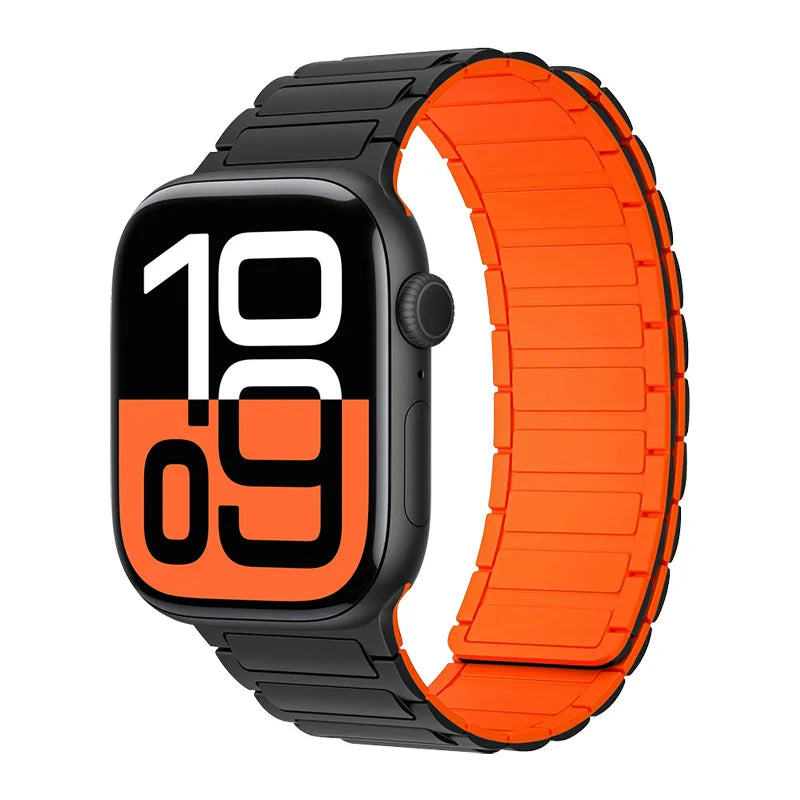 Magnetic Silicone Band for Apple Watch Ultra 3 2 Series 11 10 9 8 7 6 SE