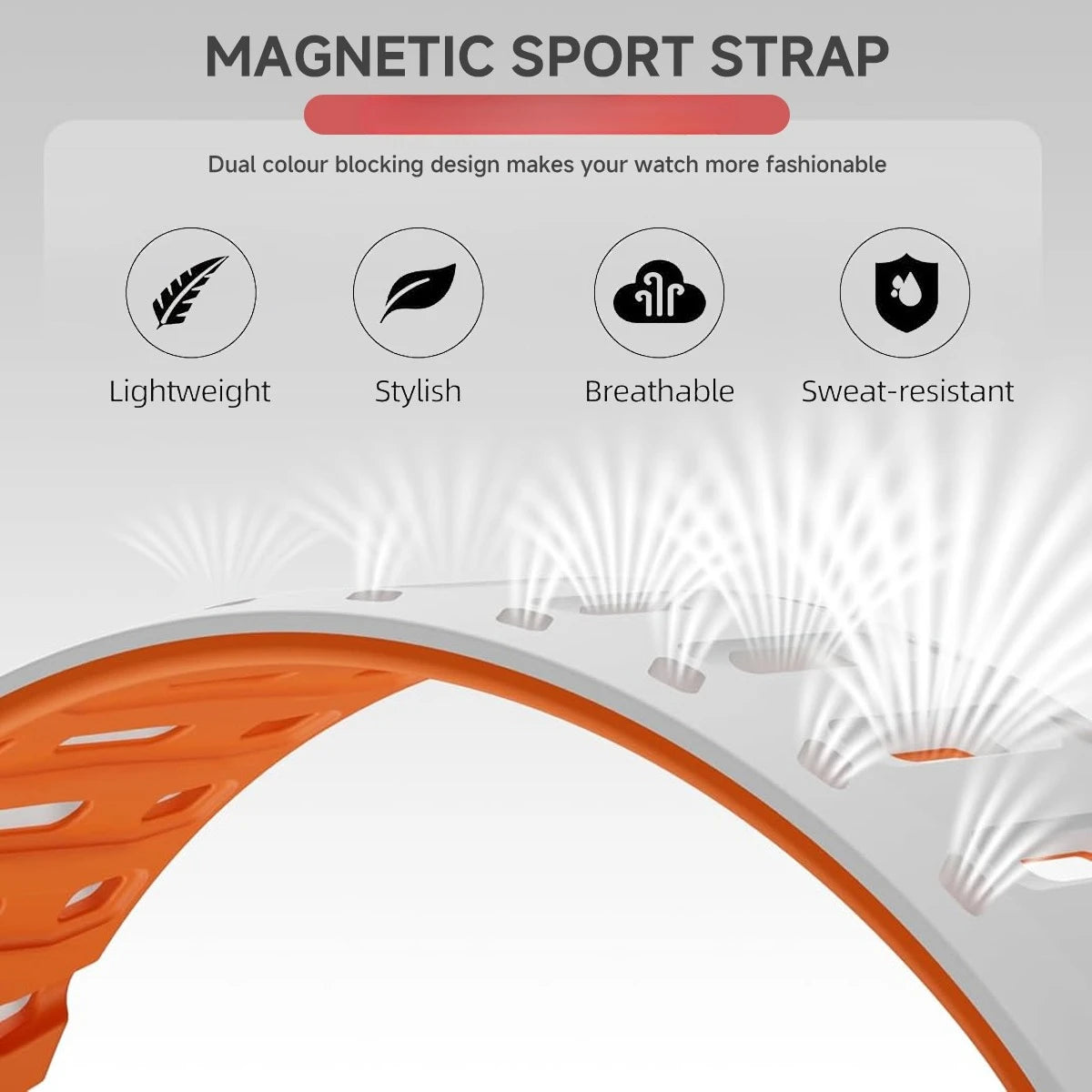 Magnetic Strap for Apple Watch Ultra 2 – Silicone Band Series 4–10 SE