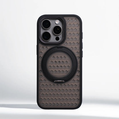 Shockproof magnetic case with 360° rotating ring and heat dissipation for iPhone 13–17.