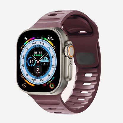 Durable and comfortable silicone strap compatible with Apple Watch Series 5–9 & Ultra.