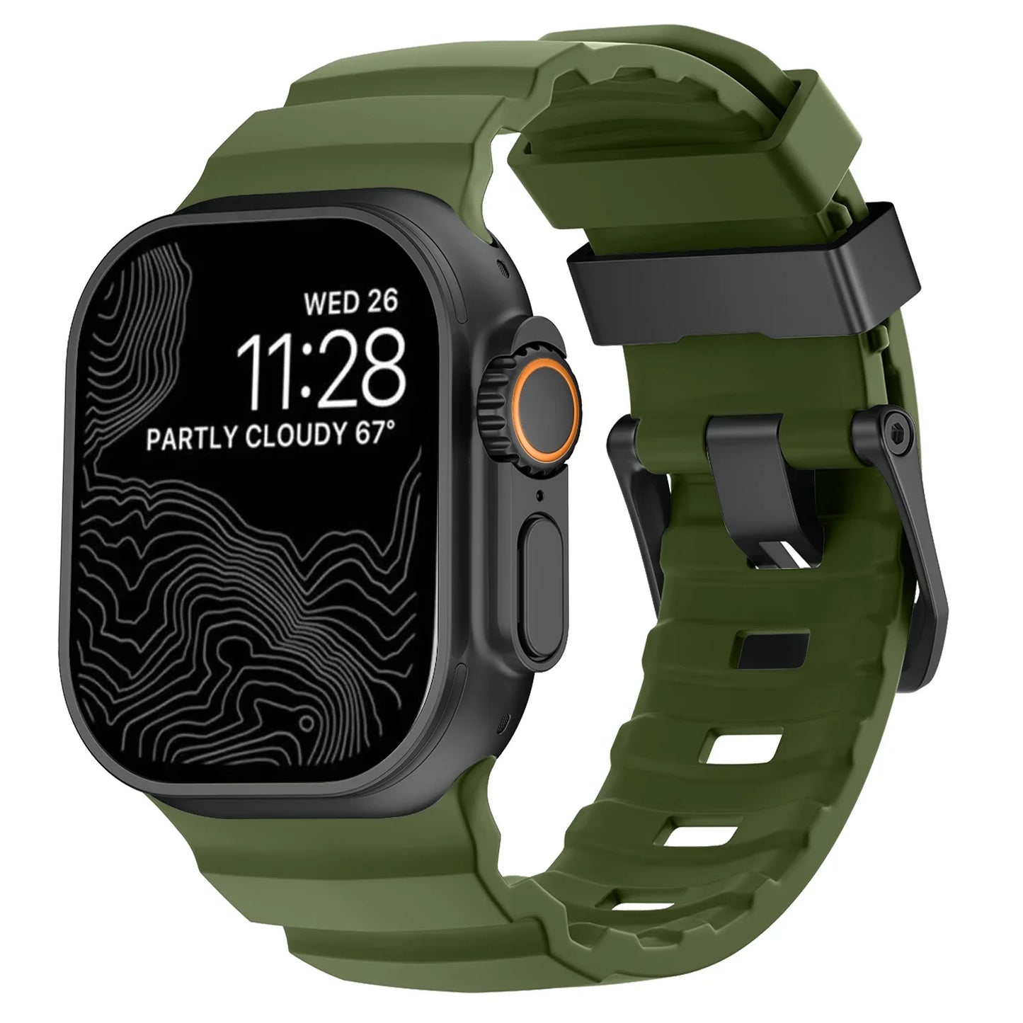 Trail Silicone Sport Band for Apple Watch Ultra 3/2 & Series 11–6/SE3 – All Sizes