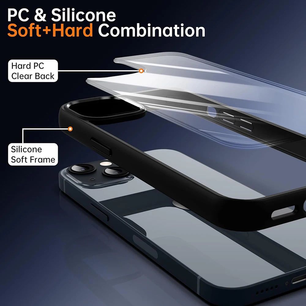 Shockproof Lanyard Phone Case for iPhone 6–15 Pro Max – Clear Back Cover