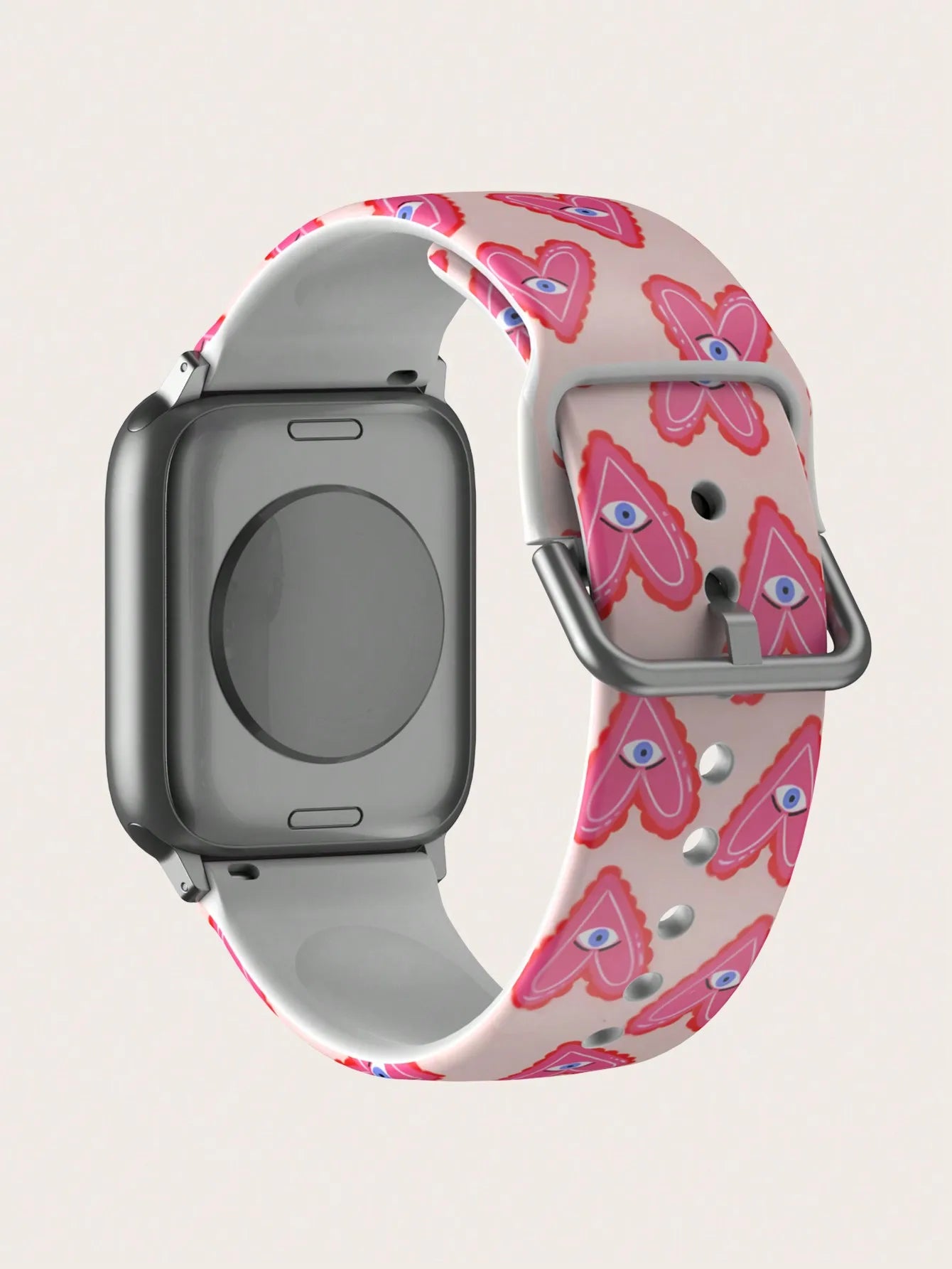 Pink Heart Eyes Band for Apple Watch Ultra 3 & Series 11–3 | Cute Fun Strap