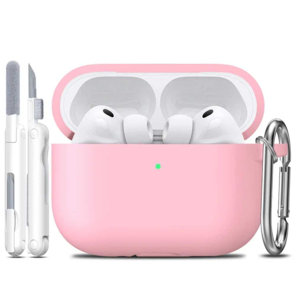 Soft Silicone AirPods Pro 3 Case – Keychain & Cleaning Kit Included