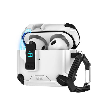 Secure Lock Shockproof Case for AirPods 1/2/3/4 Pro with Hook & Holder