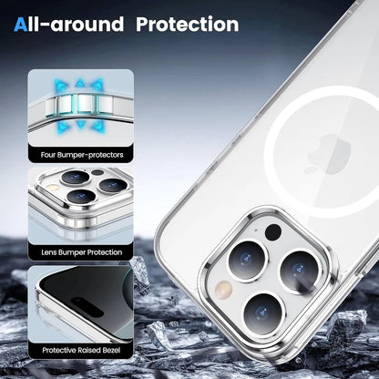 Anti-Yellowing Clear MagSafe Case for iPhone 16 15 14 13 12 11 SE