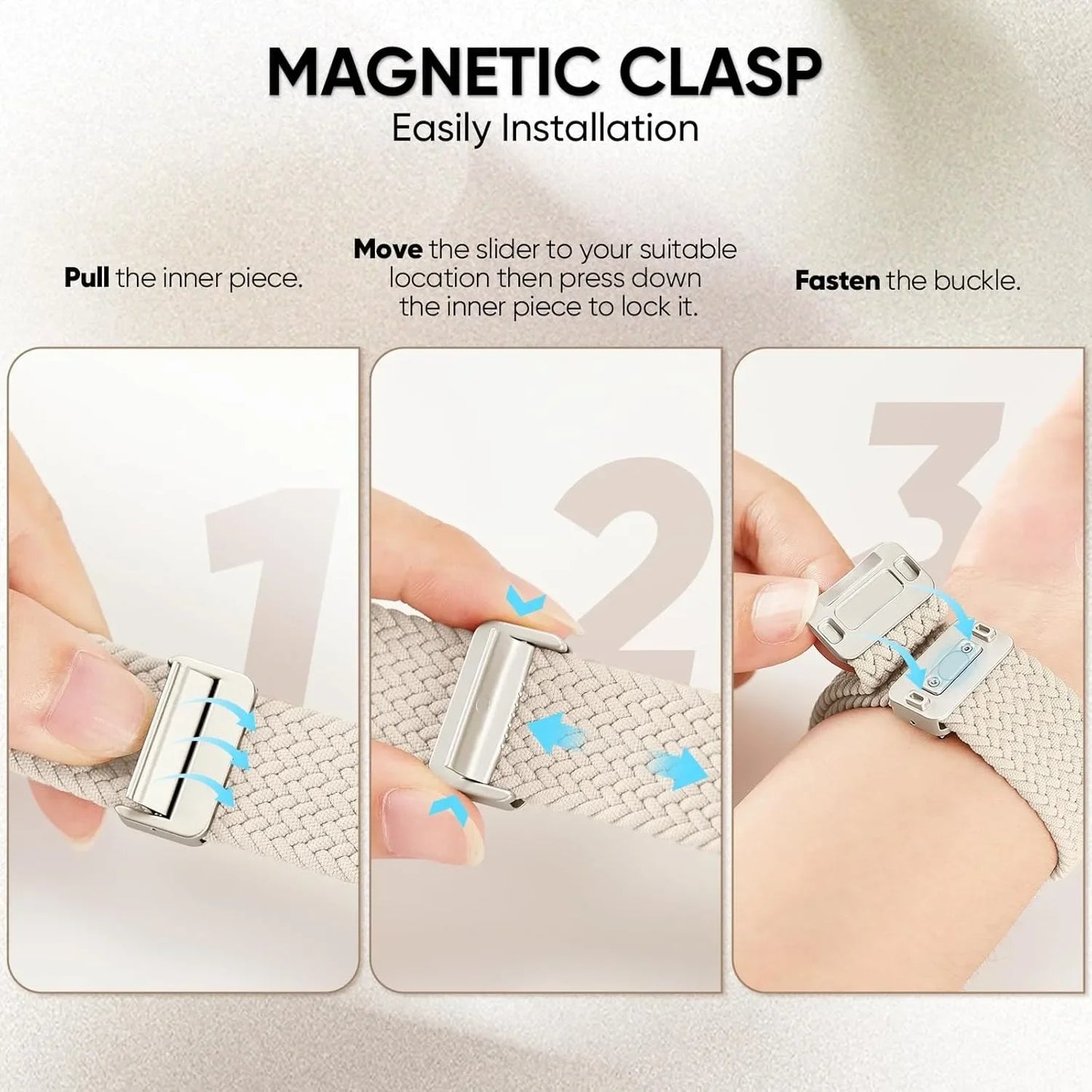 Braided Magnetic Strap for Apple Watch Ultra 2 & Series 10–6 SE Band