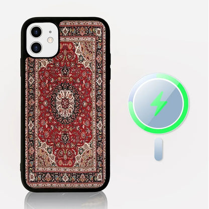 Persian Floral Pattern Magnetic Case for iPhone 14/13/12/11/15 Pro Max Mini