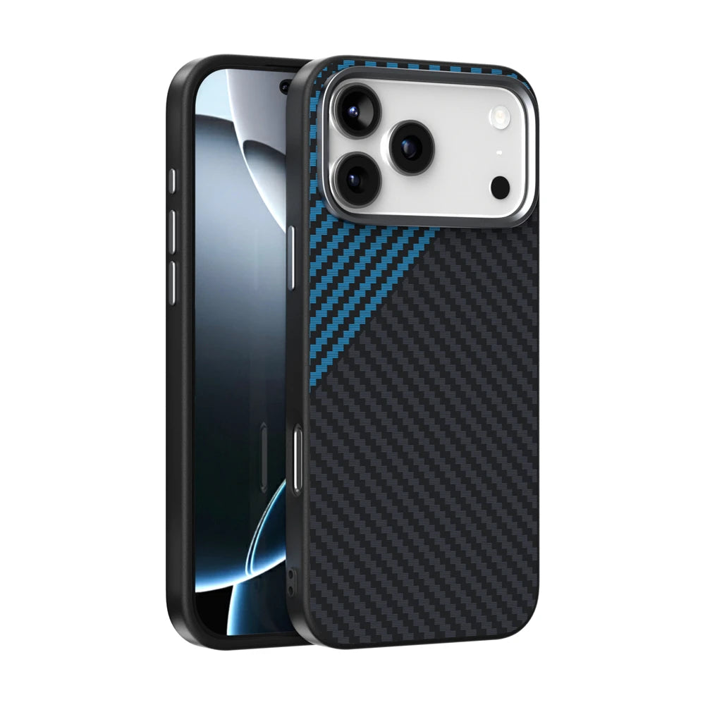 Carbon Fiber Magnetic Matte Slim Case for iPhone 17 16 15 14 13 Pro Max Plus