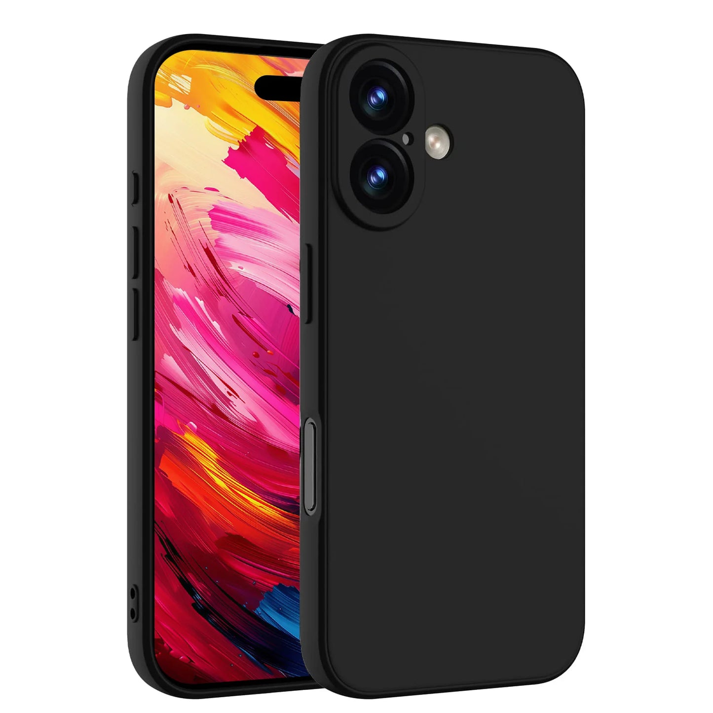 Ultra-Thin Matte Silicone Case for iPhone 16 Pro Max & 16 Plus – Black
