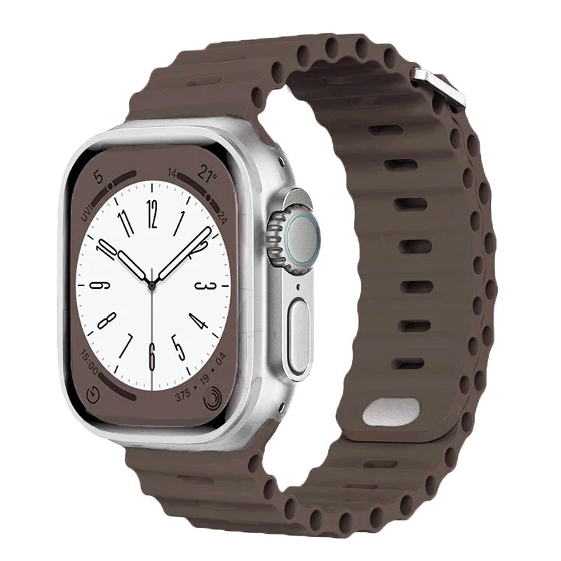 Ocean Strap for Apple Watch Ultra 2–3 SE | Silicone Sport Band 49–41mm