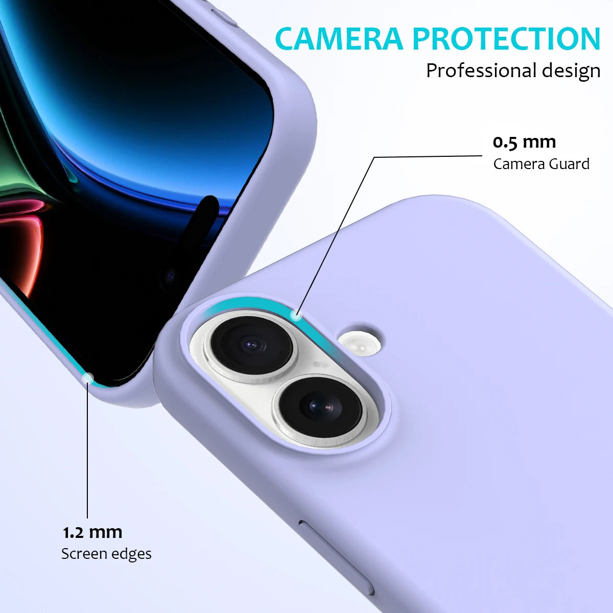 Liquid Silicone Shockproof Case with Camera Bumper for iPhone 13 12 Pro Max
