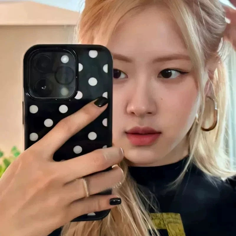 Cute Y2K Polka Dot TPU Case Inspired by Rose Park Choi Young iPhone