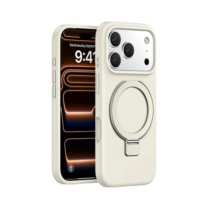 Magnetic Liquid Silicone Stand Case for iPhone 17 16 15 14 13 12 Pro Max Plus