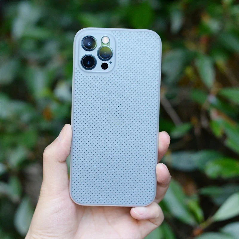 Ultrathin PP Cooling Case for iPhone 15–12 | Breathable Heat-Dissipation Cover