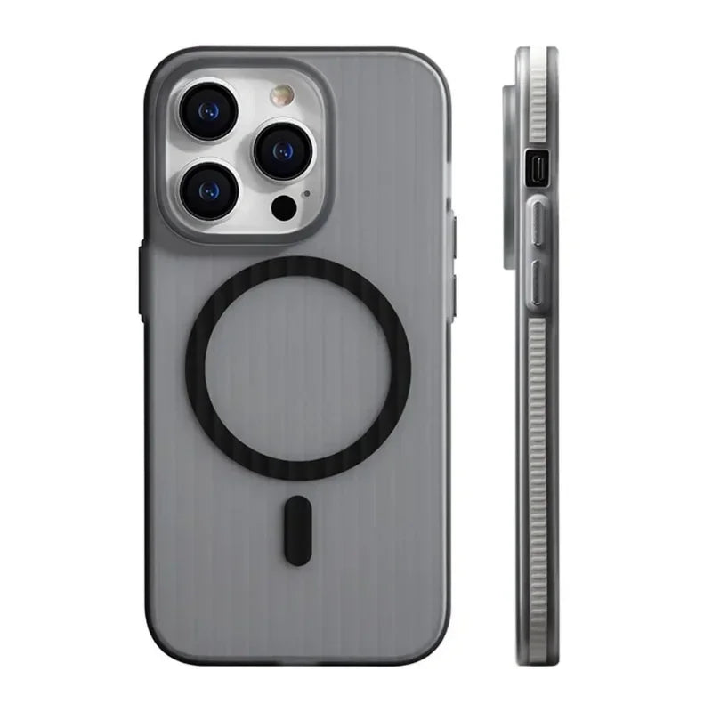 Corrugated Pattern Magsafe Magnetic Case for iPhone 16 15 14 13 12 Pro Max Plus