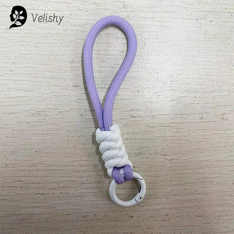 Braided Umbrella Rope Keychain Lanyard – Strong Strap for Keys and Phone Accessories