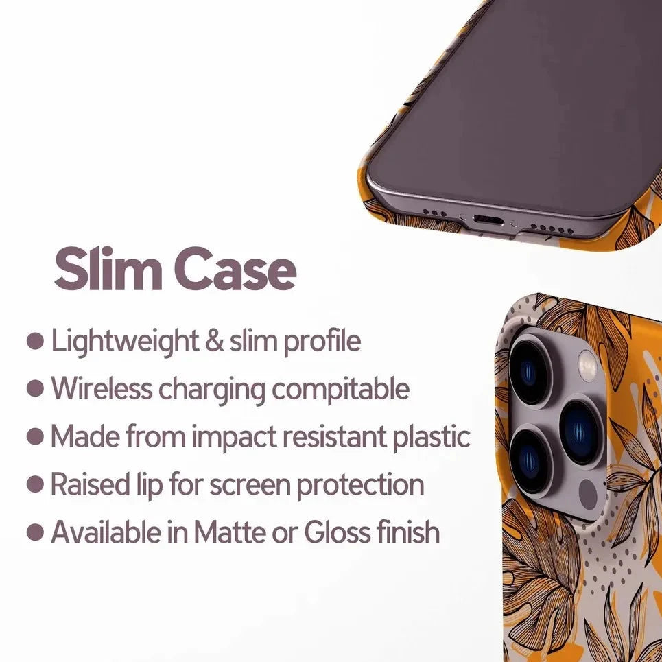 Luxury Yellow Leaf Pattern Case for iPhone 17–7 | Double-Layer Protective Cover