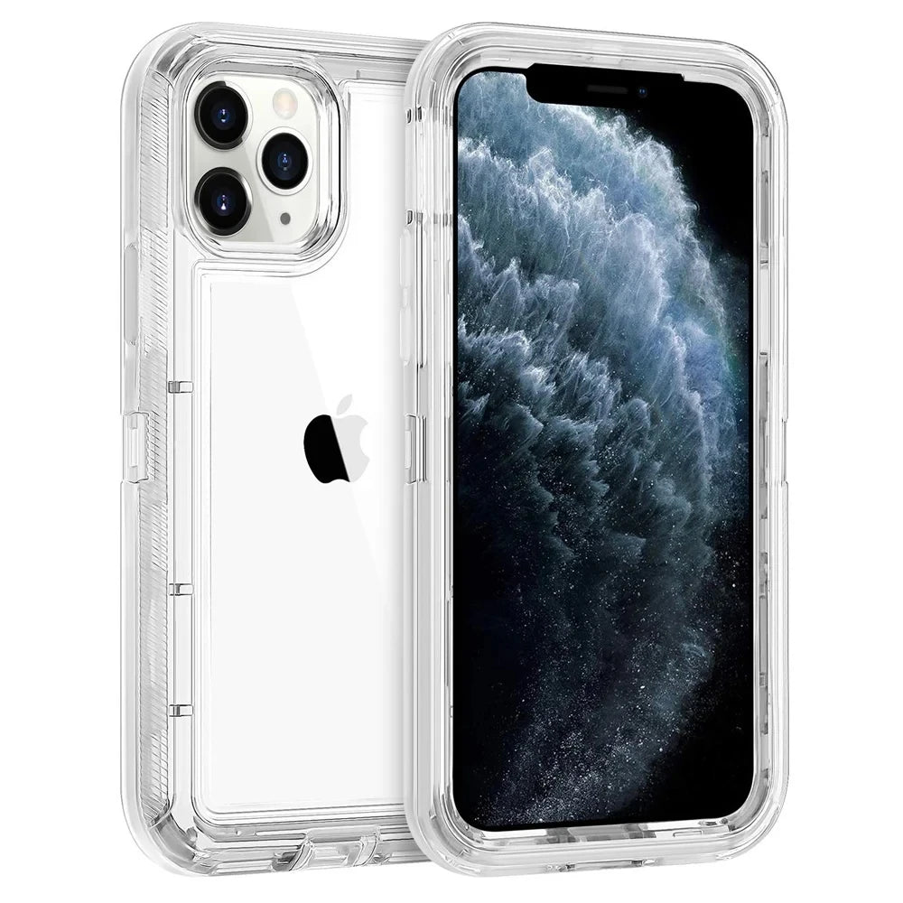 3-in-1 Rugged Armor Case for iPhone 17 Pro Max 16E 15 14 11 Mini Plus 17 Air