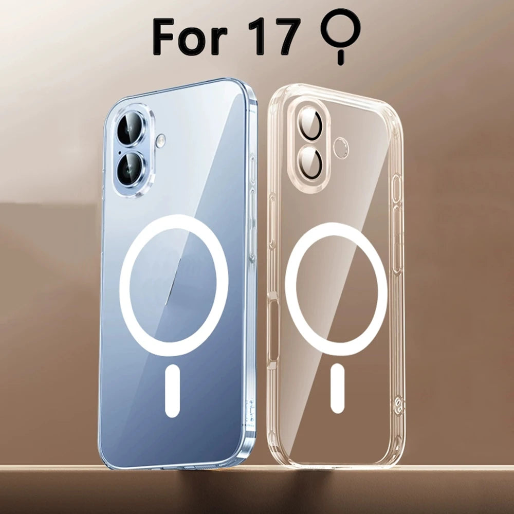 Full Back Clear MagSafe Case for iPhone 17 Pro Max 17 Air Magnetic Cover